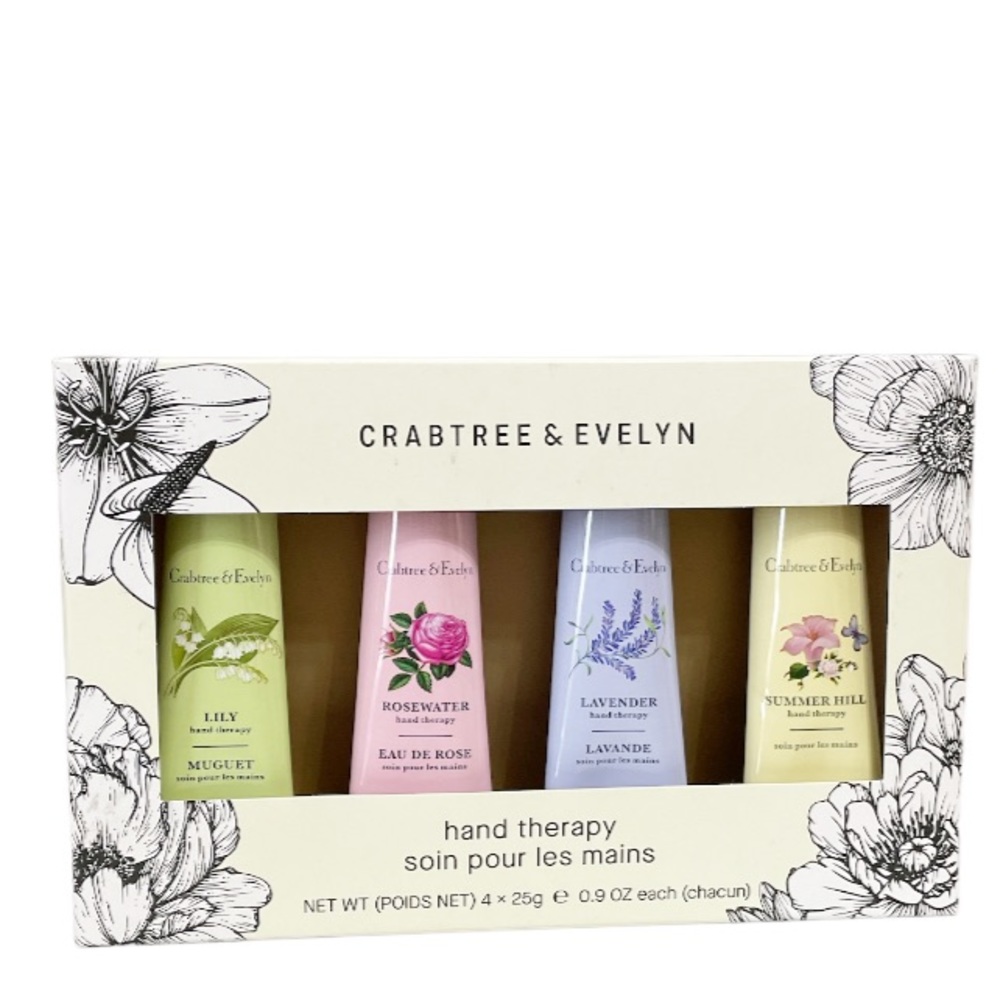 NEW! Crabtree & Evelyn LILY, ROSEWATER, LAVENDER, SUMMER HILL Hand Therapy Set